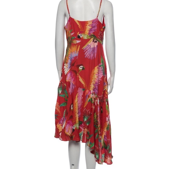 Red Asymmetrical Ruffled Sundress - Picture 2 of 3